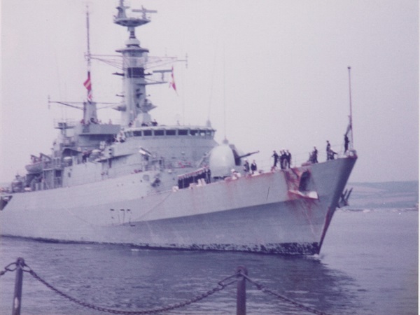 HMS Ambuscade arriving back at Plymouth