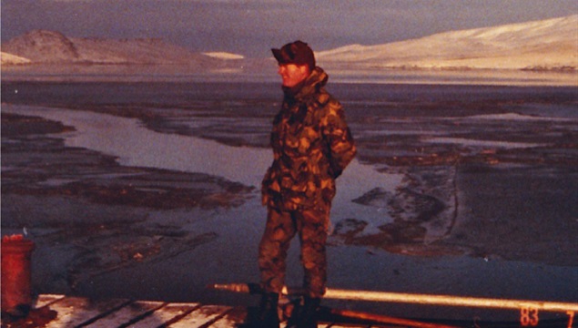 Les at Port Howard Falklands after the war cropped